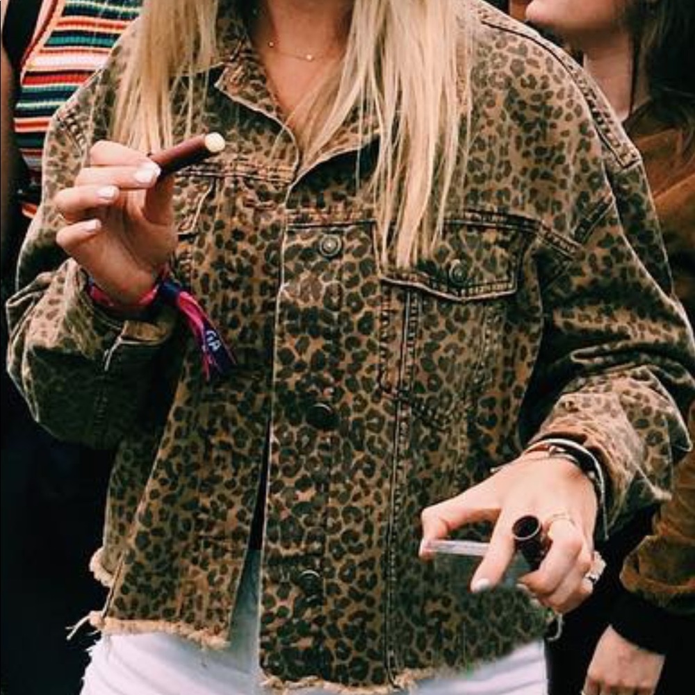 Cheetah print Jean jacket